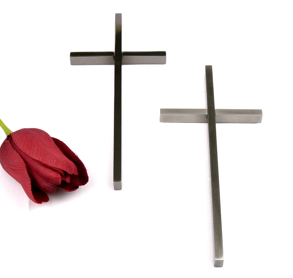 Kreuz Edelstahl "black gold" glänzend