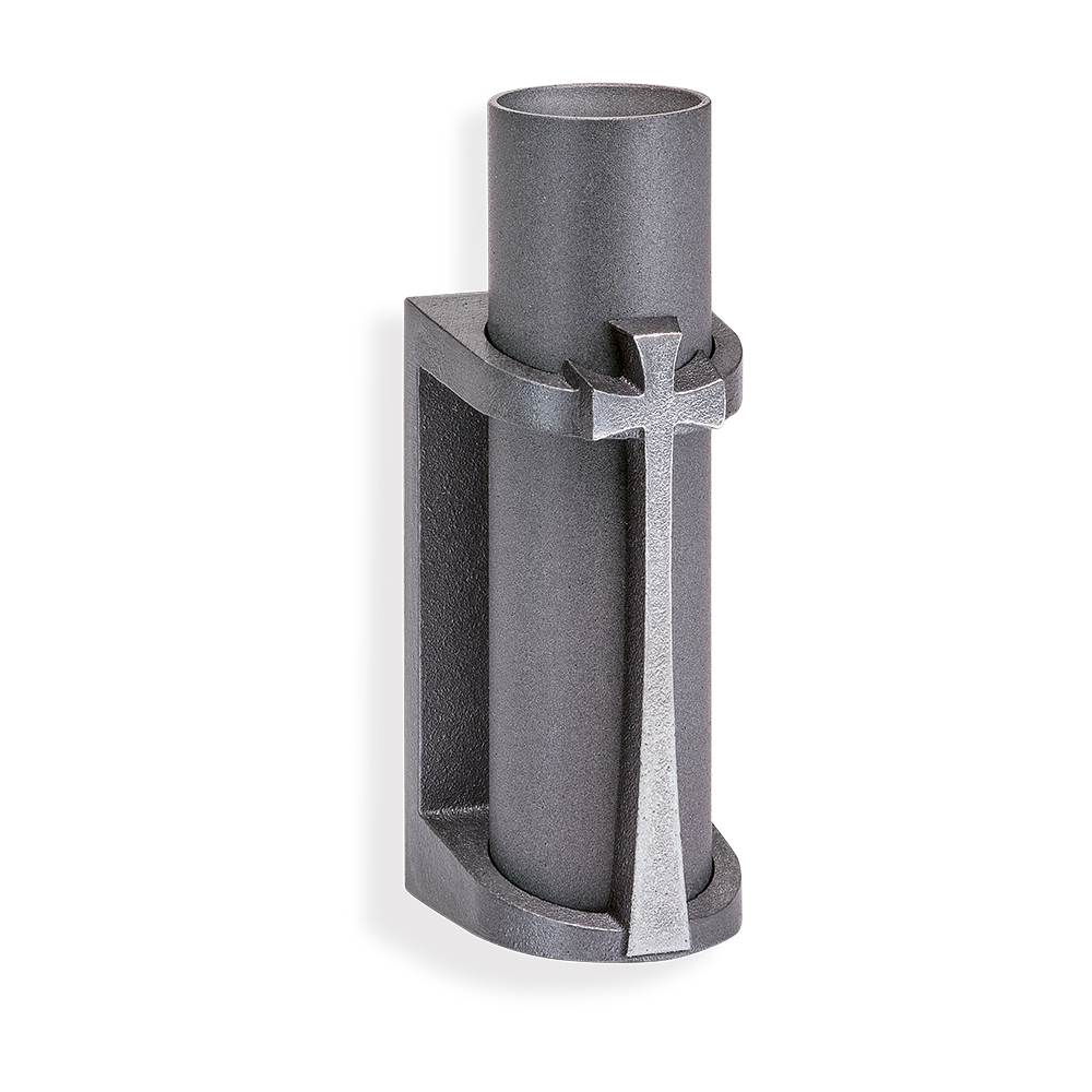 Wandvase mit Kreuz 
