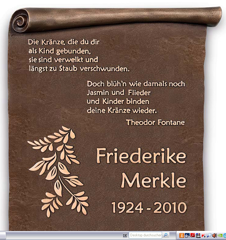 Bronzetafel, Schriftrolle in 4 Maßen