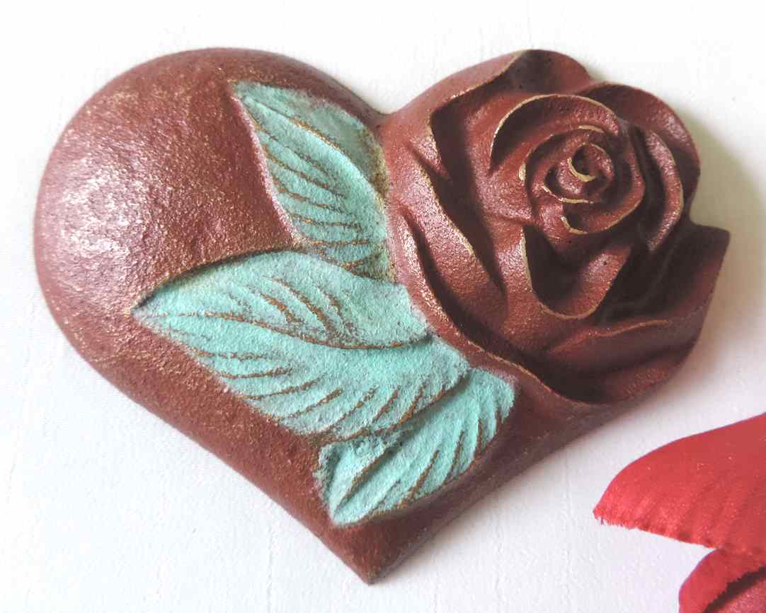 Herz mit Rose, Herz, Grabschmuck, Rosenherz