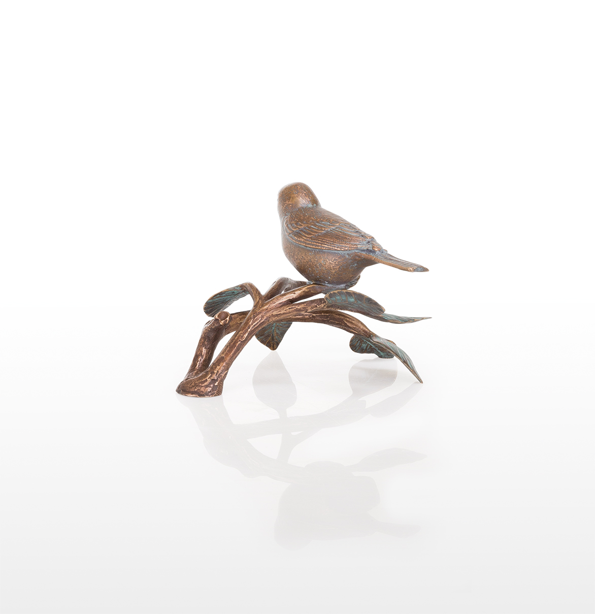 Vogel auf Ast, Bronze coloriert