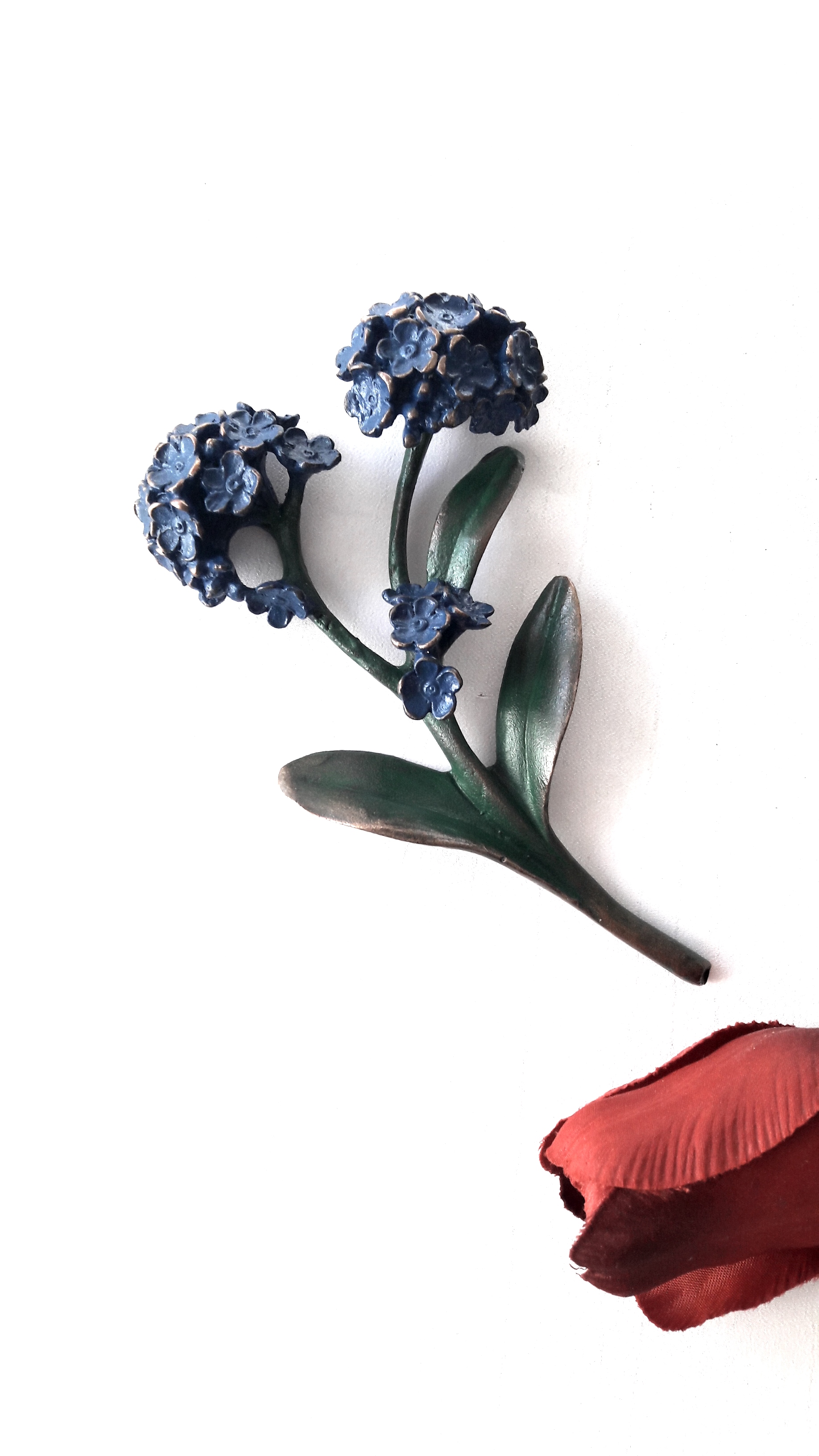 Vergissmeinnicht, Grabschmuck, Blumen aus Bronze