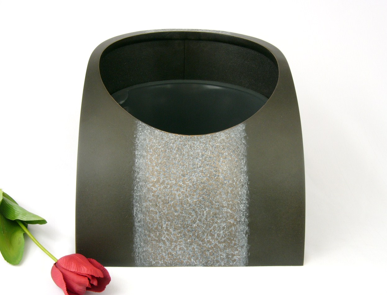 Schale mit Text, schwarz/ Ornament grau