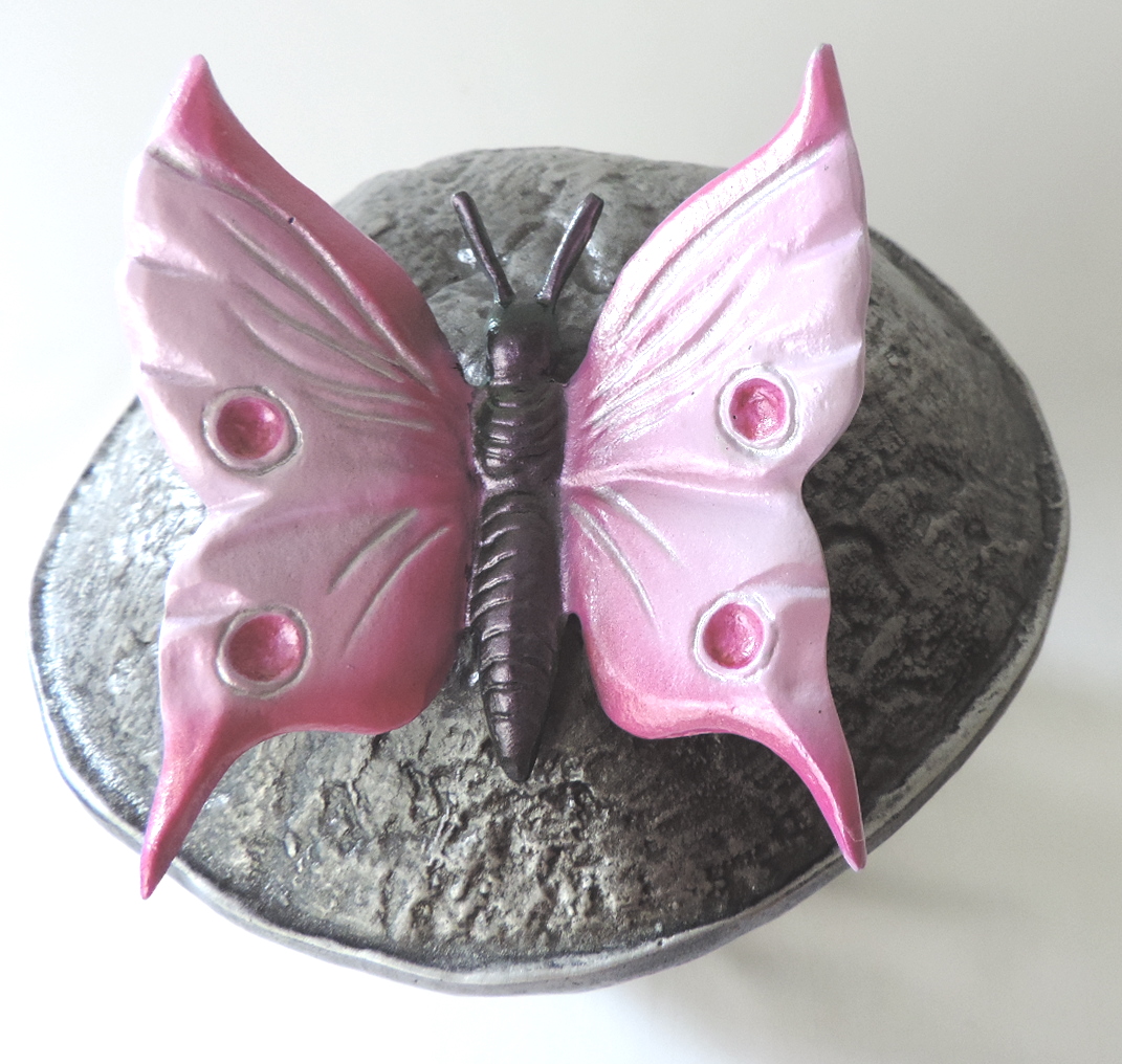 Kindergrableuchte  "Schmetterling" rosa, Grabschmuck, Sternenkind