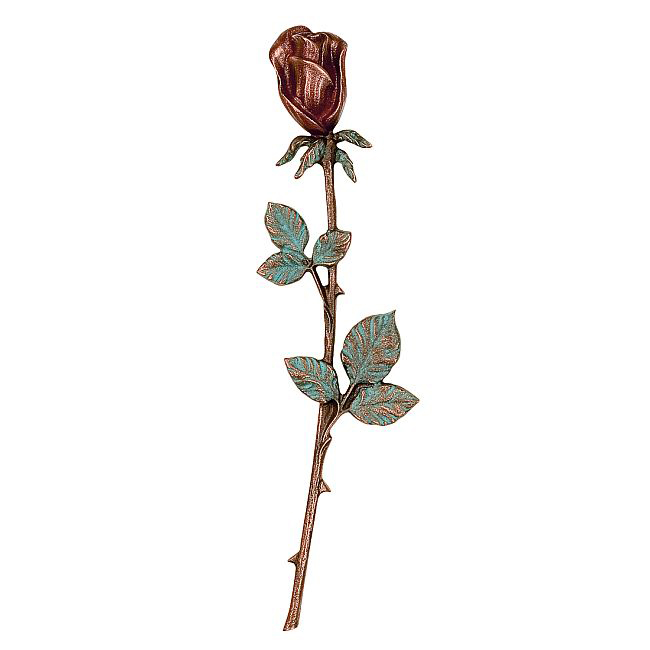 Rose, nach links geneigt, Grabschmuck, in zwei Größen