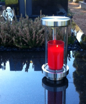 Laterne aus Edelstahl, Grablampe, Leuchte, Grabschmuck