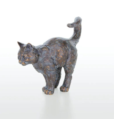 Katze, stehend, Bronzeskulptur, Gartenbronze