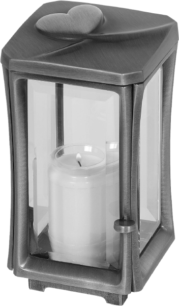 Laterne mit Herz, Messing oder Aluminium