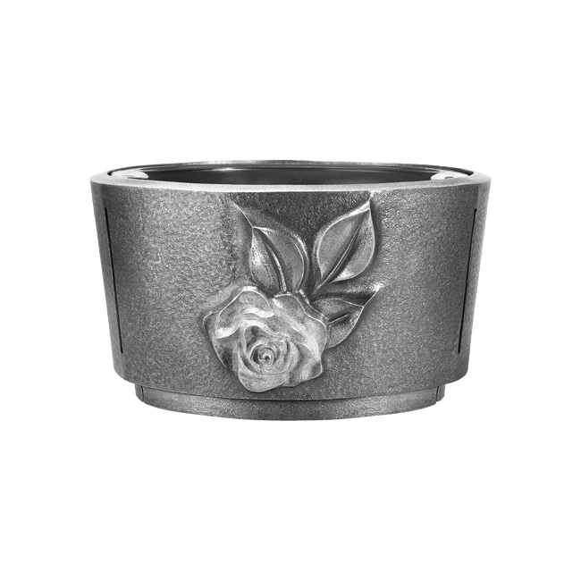 Grabschale "mit Rosenblüte", Grabschmuck