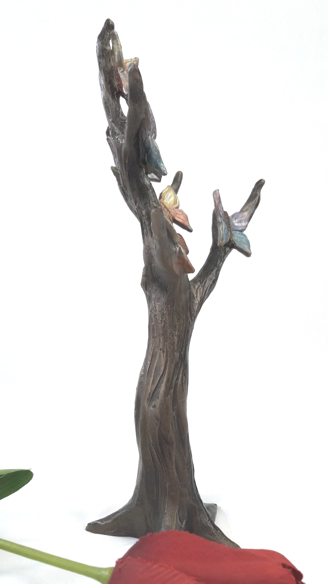 Grabschmuck, Baum mit Schmetterlingen Bronze 24 cm H