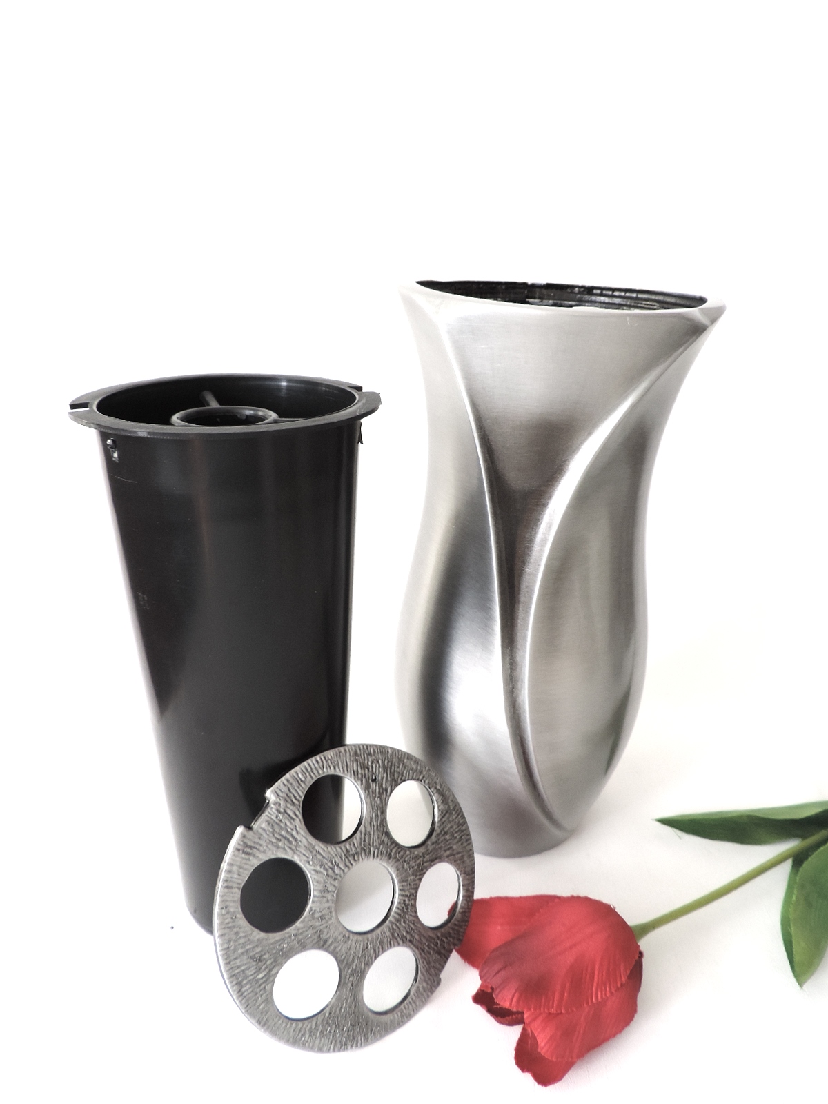 Stilvolle Grabvase, Blumenvase, Grabschmuck, Vase