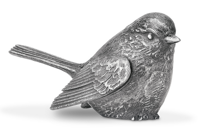 Blaumeise, Vögelchen in Bronze, Aluminium und Sondertönung, Grabschmuck