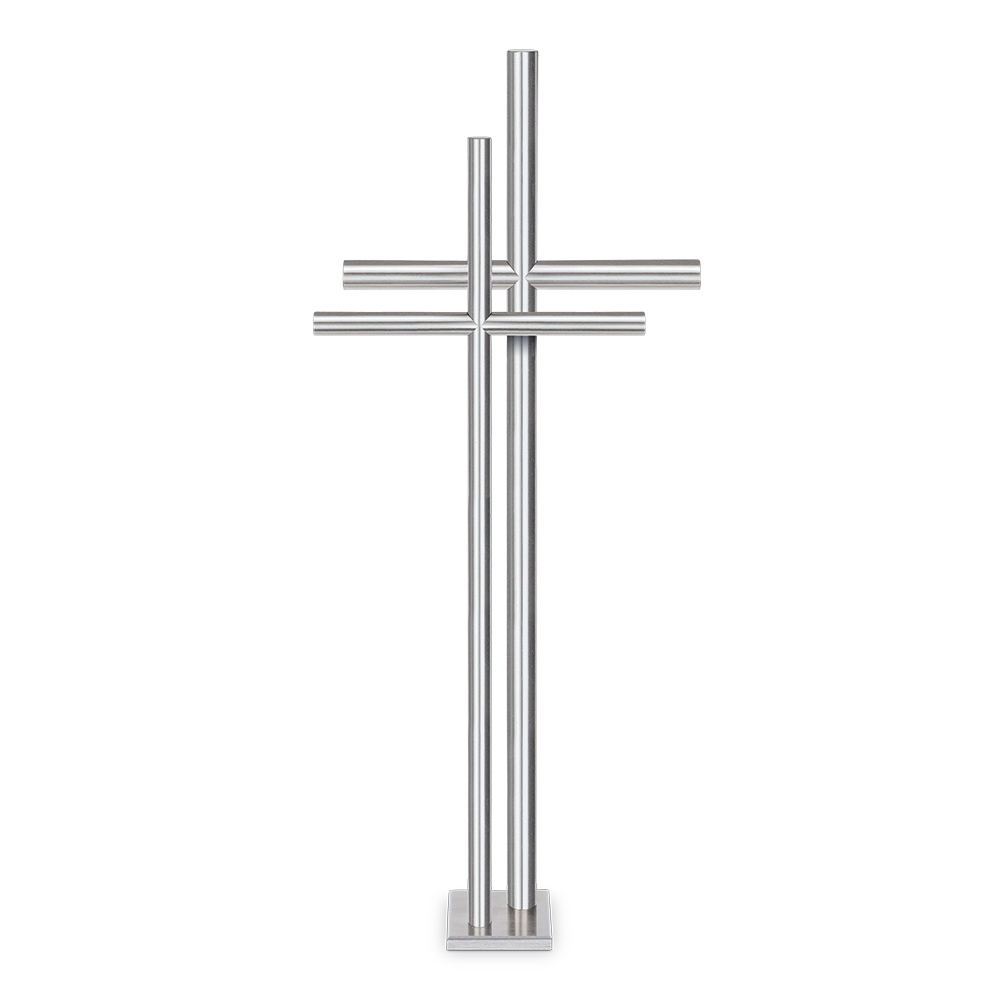 Schattenkreuz, Doppelkreuz, Grabkreuz, 3 Größen, Edelstahl