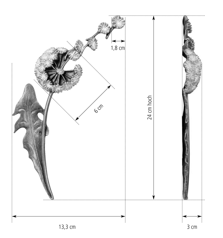Pusteblume, Löwenzahn, mit zusätzlichem Blatt