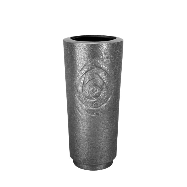 Vase mit stilisierter Rosenblüte