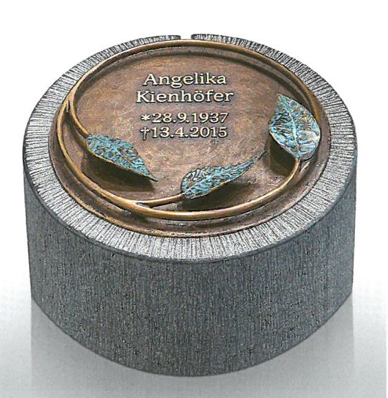 Erinnerungstafel, Schrifttafel, Bronze, 28 cm Ø
