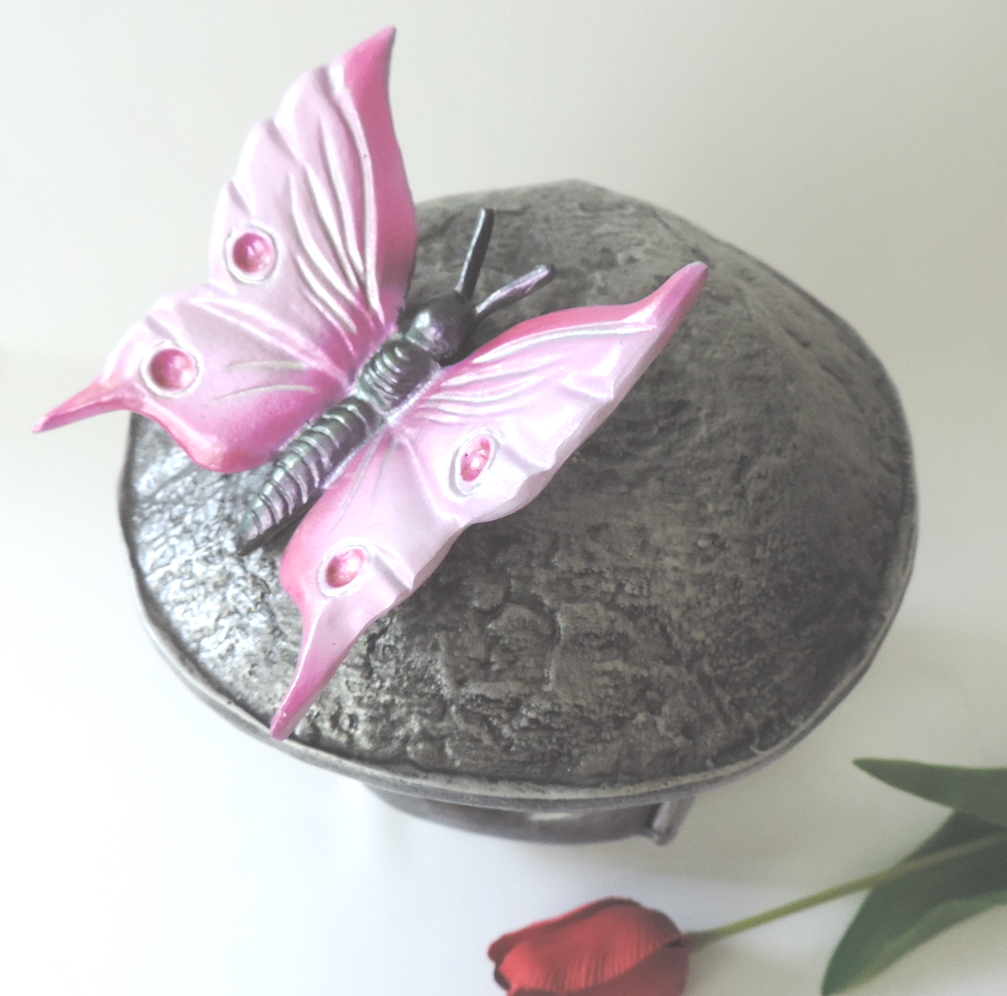 Kindergrableuchte  "Schmetterling" rosa, Grabschmuck, Sternenkind