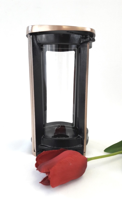 Grablaterne, Schwarze Grablampe, Leuchte, schwarz, Grabschmuck