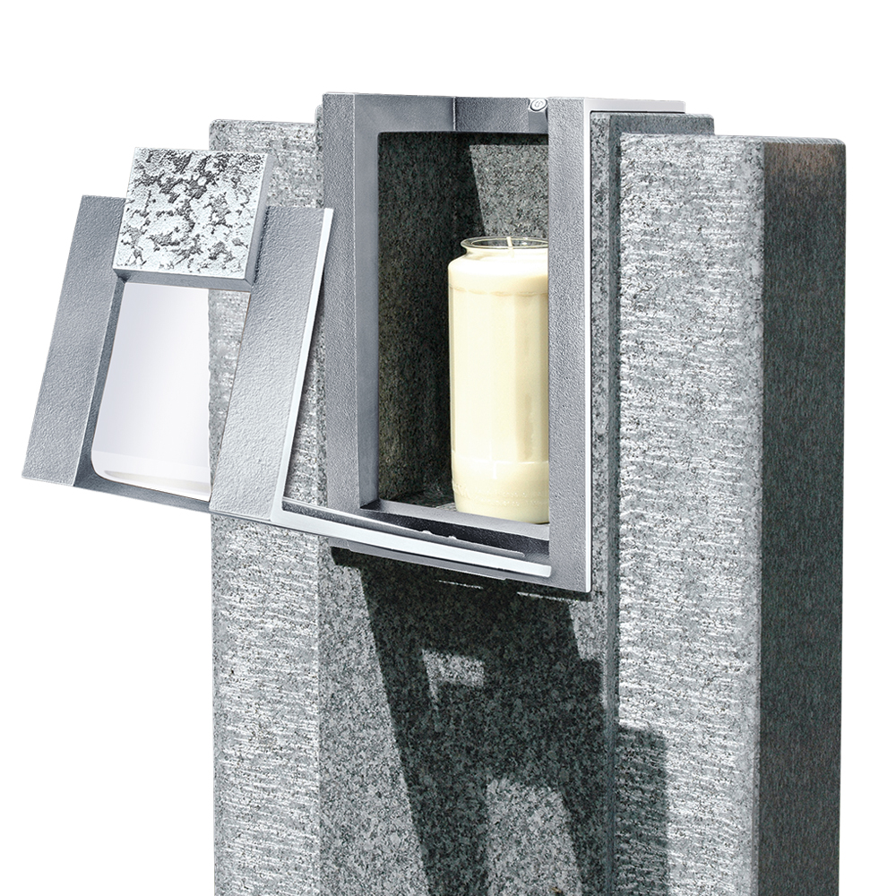 Einbaulaterne, Grablaterne, Grabschmuck, Leuchte, zum Einbau in den Stein