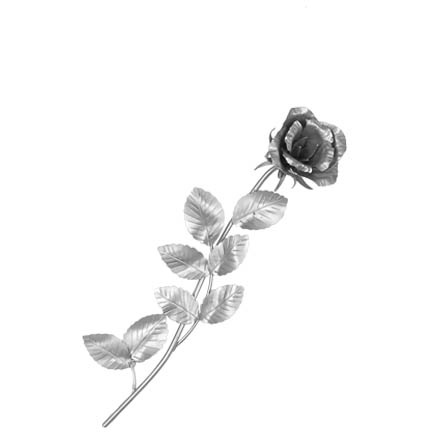 Edelstahl- Rose, 35 cm, Grabschmuck, Inox, Rosenzweig