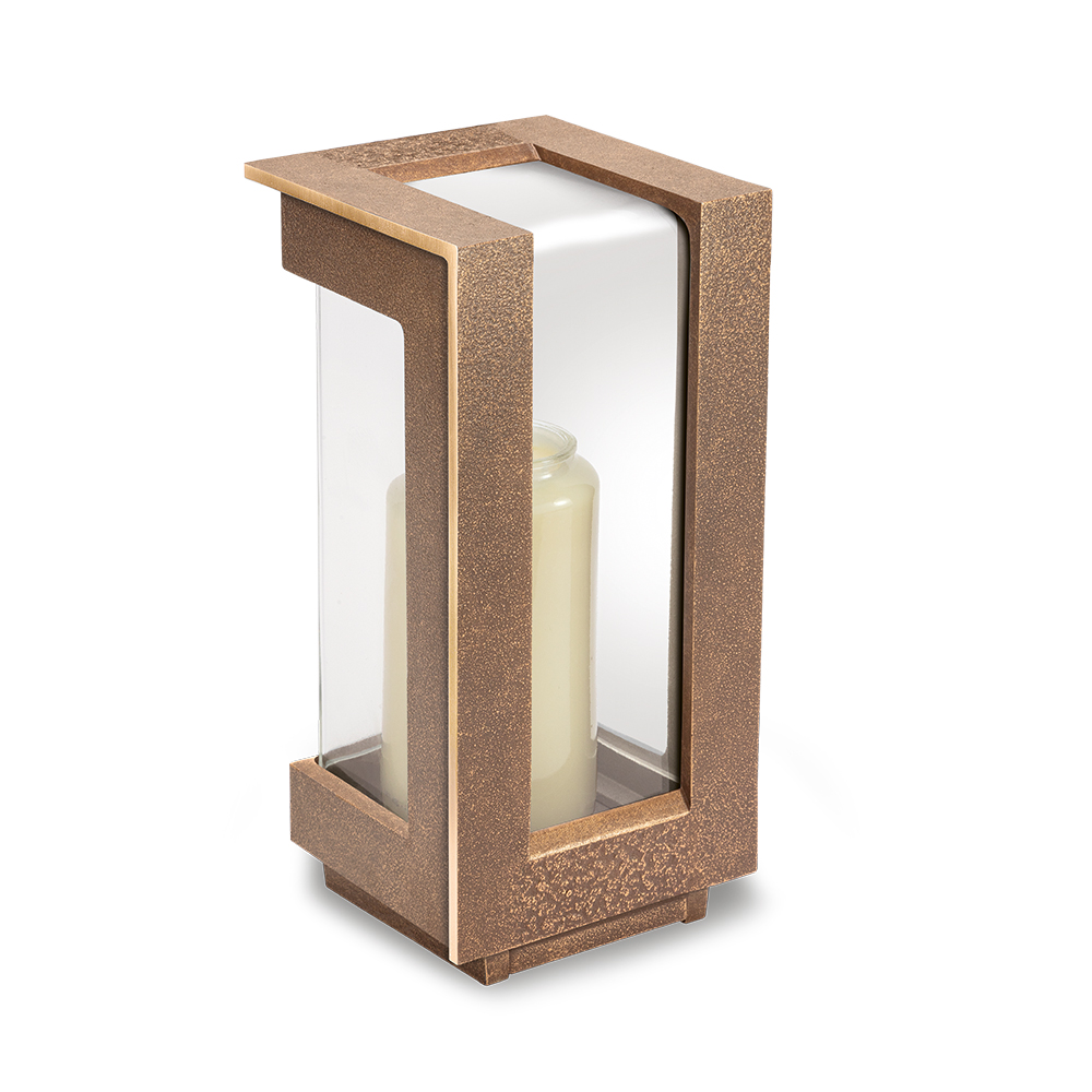 Außergewöhnliche Laterne, 3 Bronze- Braun- Töne, edler Grabschmuck