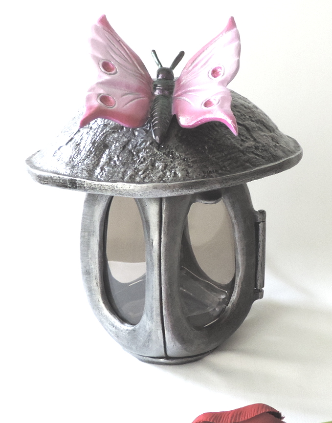 Kindergrableuchte  "Schmetterling" rosa, Grabschmuck, Sternenkind