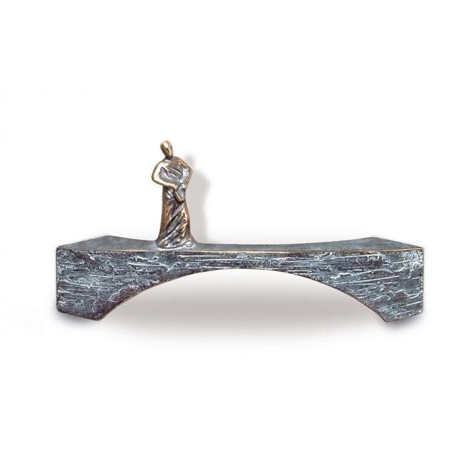 "Jenseits I ", Brücke, Bronzeskulptur, Grabschmuck, Symbol