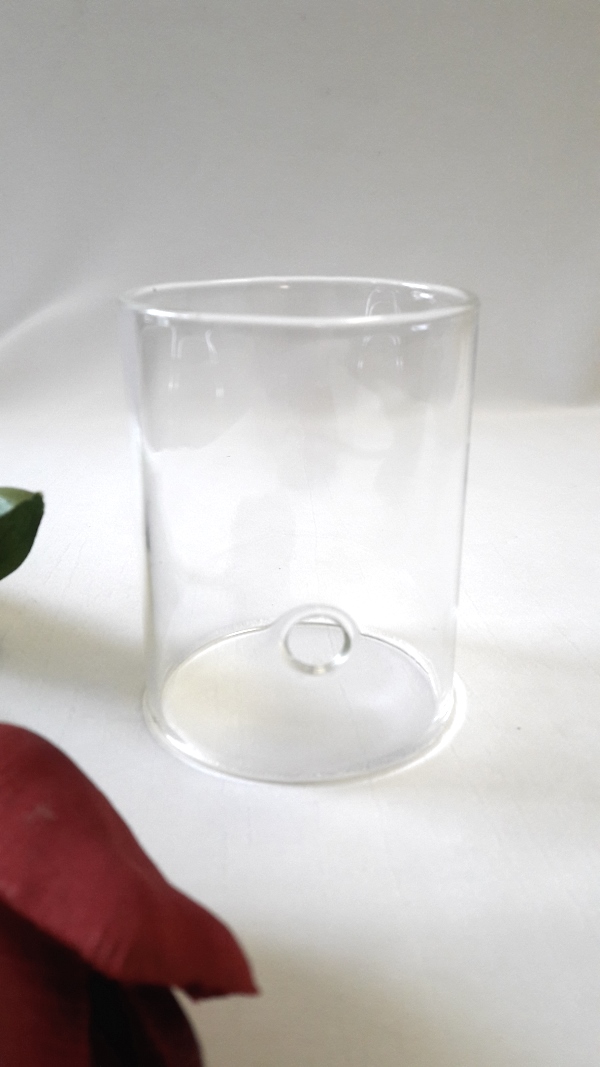 Weißglas mit Lüftöffnung keine Tönung, H: 9 Ø: 7 cm