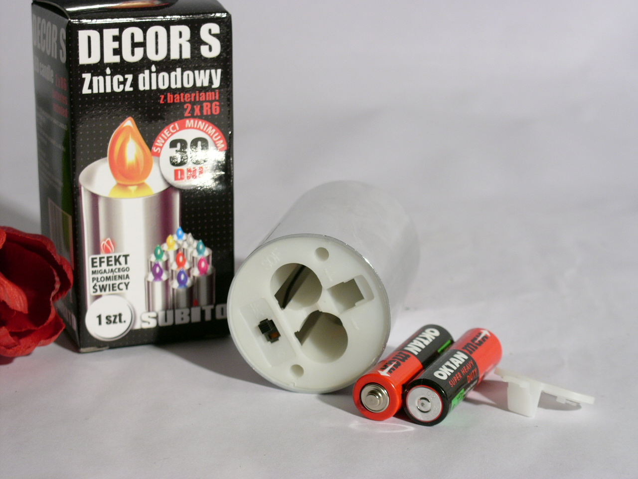 Silberne  LED- Kerze
