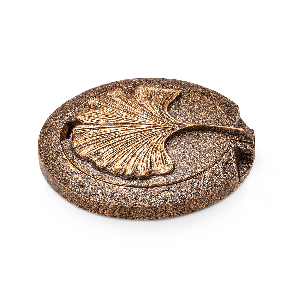 Vasenring, Gingkoblatt, Kranzvase, Gingko, mit Deckel