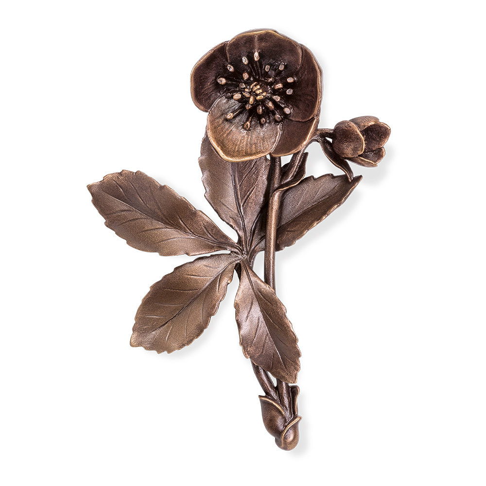 Christrose, Grabschmuck, Bronze, ewiger Blumenschmuck