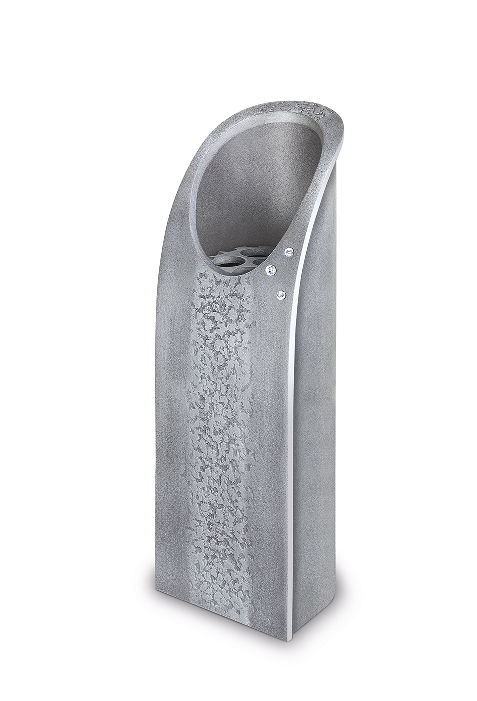 Vase Aluminium hell mit Swarowskisteinen