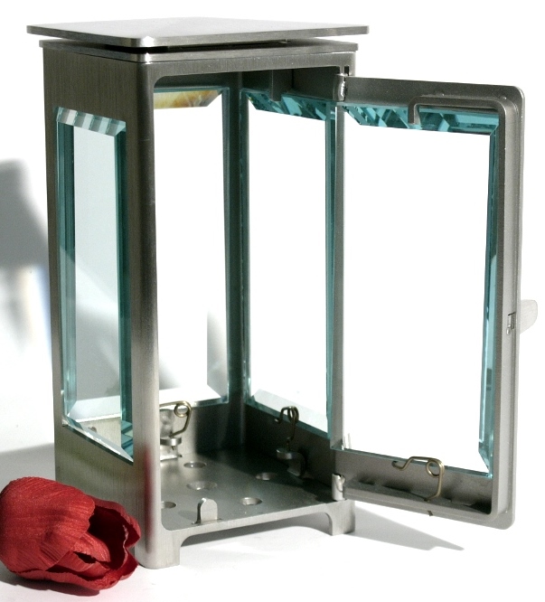 Edelstahl- Laterne, Grab, Lampe