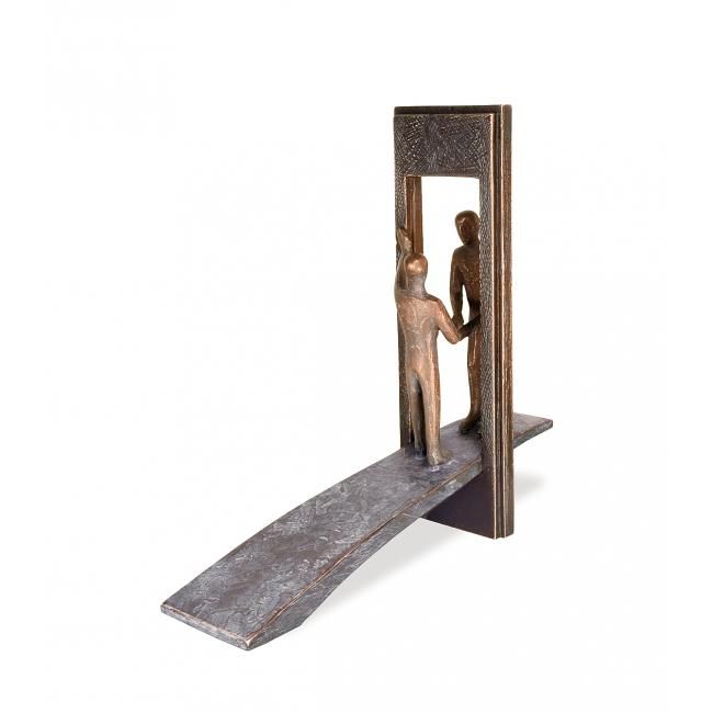 "Abschied",  Bronzeskulptur, Grabgestaltung, Symbolik, Grab