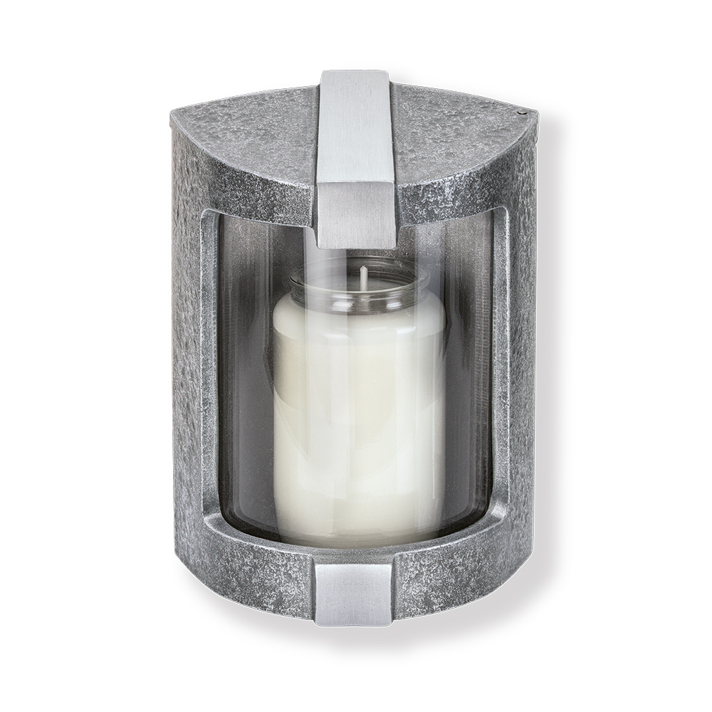 Urnenwandlampe, Aluminium grau