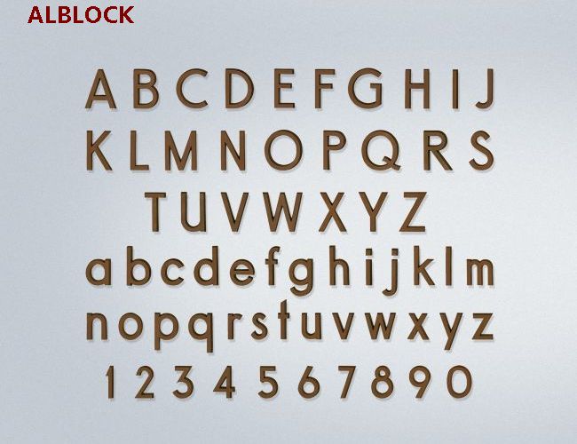 Buchstaben aus Bronze, "Alblock", Grabstein, Schrift