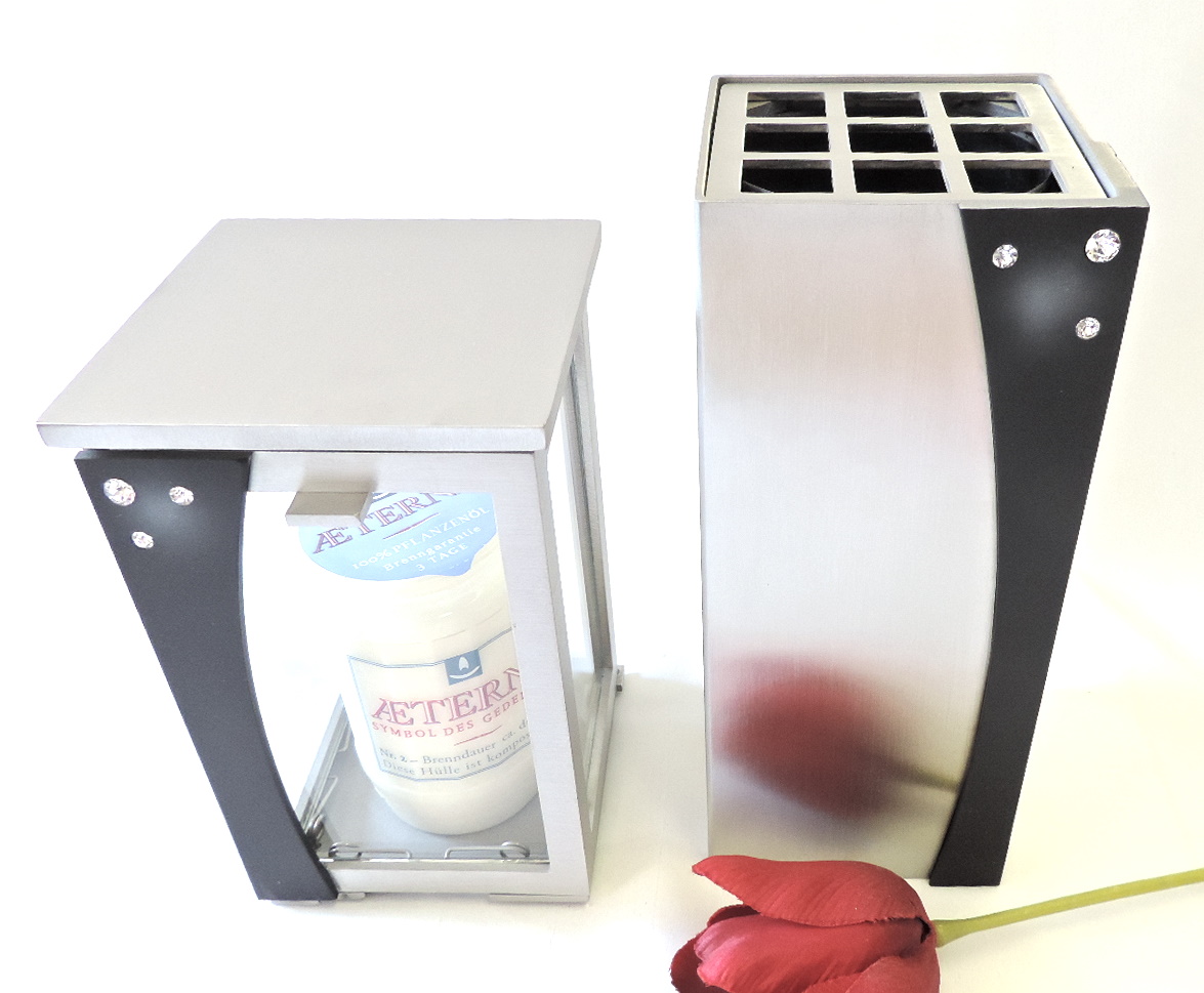 Laterne und Vase, im Set, mit Swarowskis