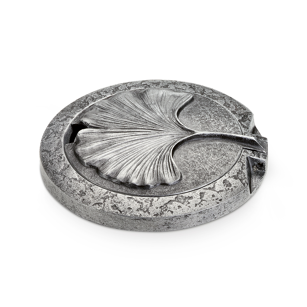 Vasenring, Gingkoblatt, Kranzvase, Gingko, mit Deckel