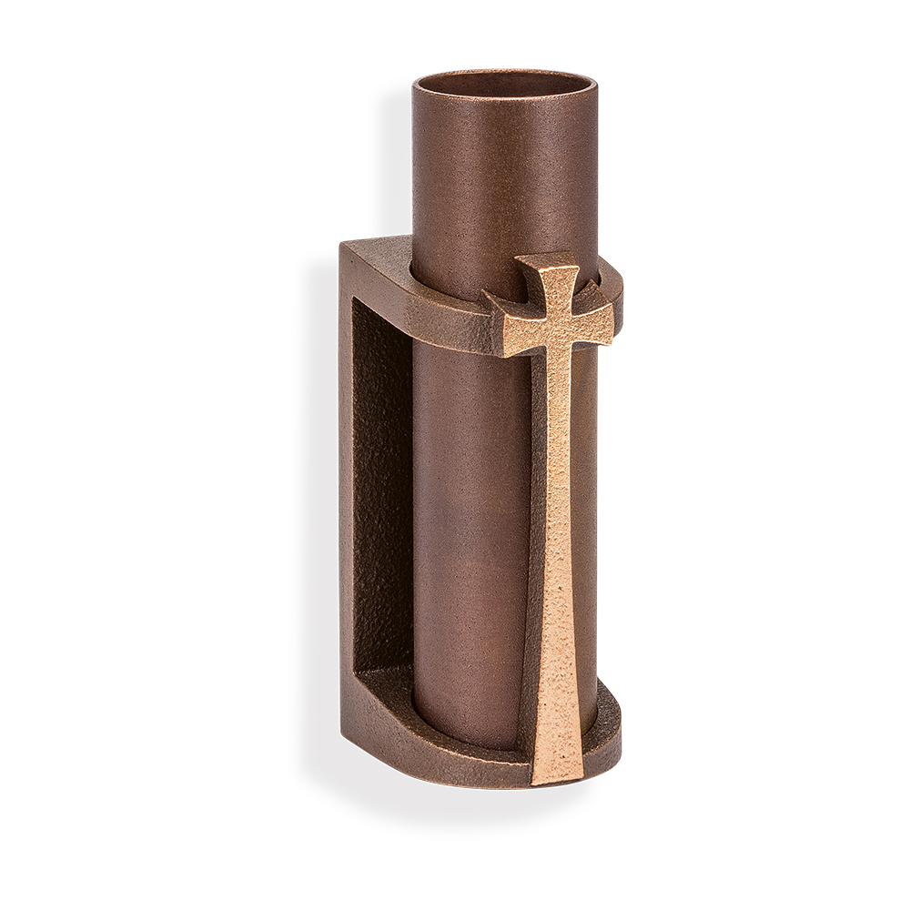 Wandvase mit Kreuz 