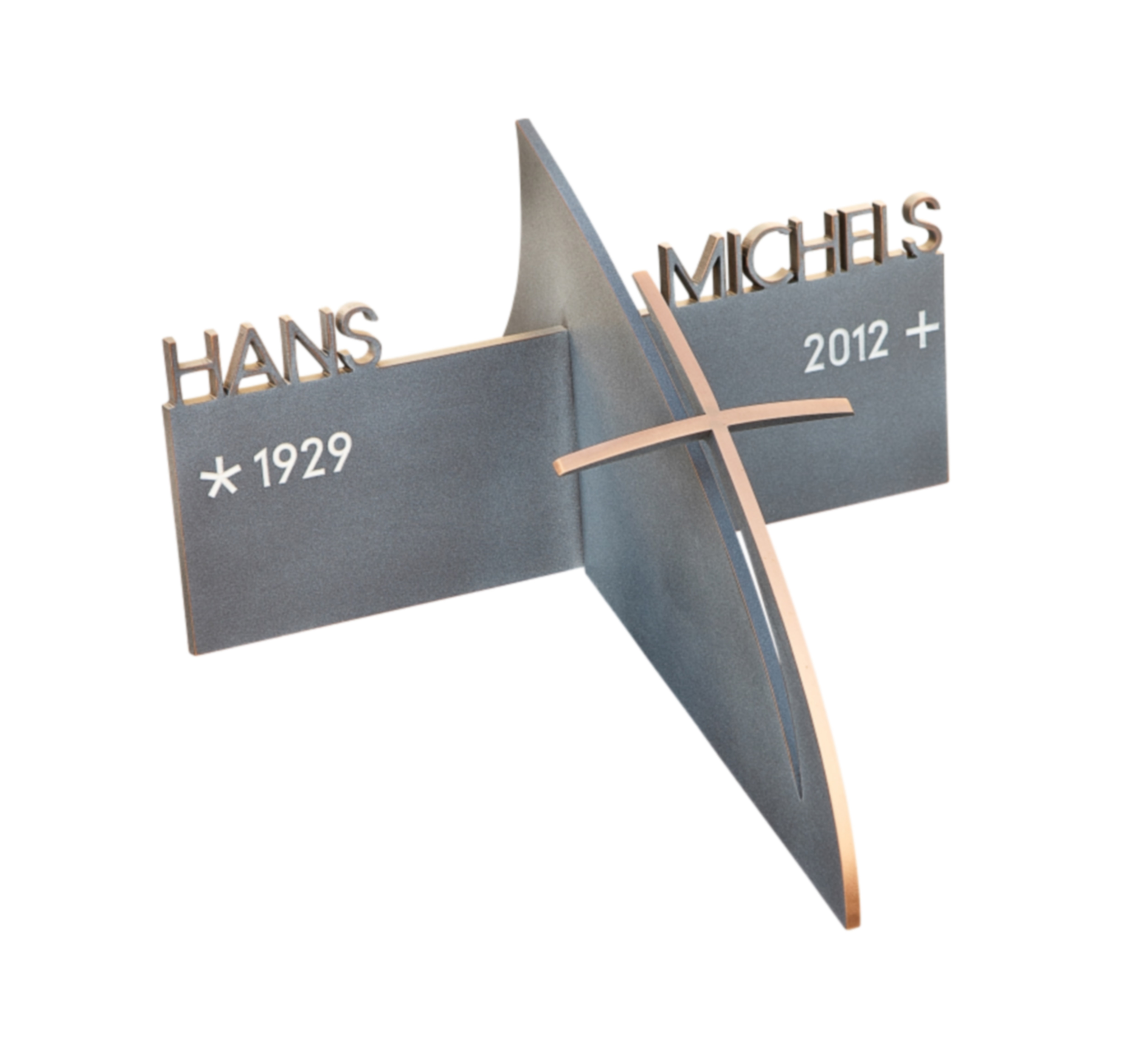 Liegekreuz mit Inschrift