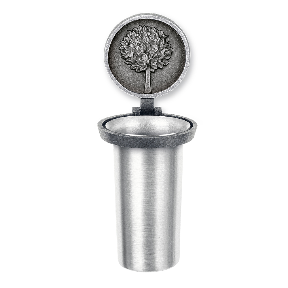 Vase für Urnenwand, Wandvase, Kolumbarium, klappbar, mit Motiv