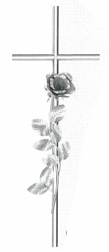 Edelstahlkreuz, mit Rosen, Grabschmuck, Kreuz, Grab