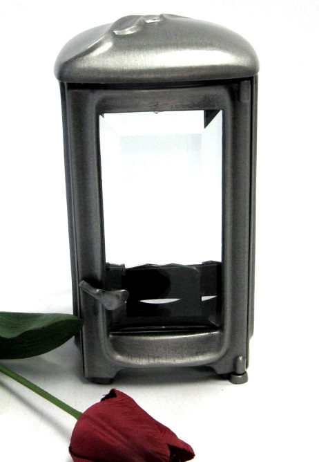 Grableuchte, Grablaterne, mit Wellenmotiv, 3 Größen, Messing oder Aluminium