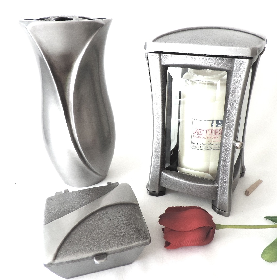 Stilvolle Grabvase, Blumenvase, Grabschmuck, Vase