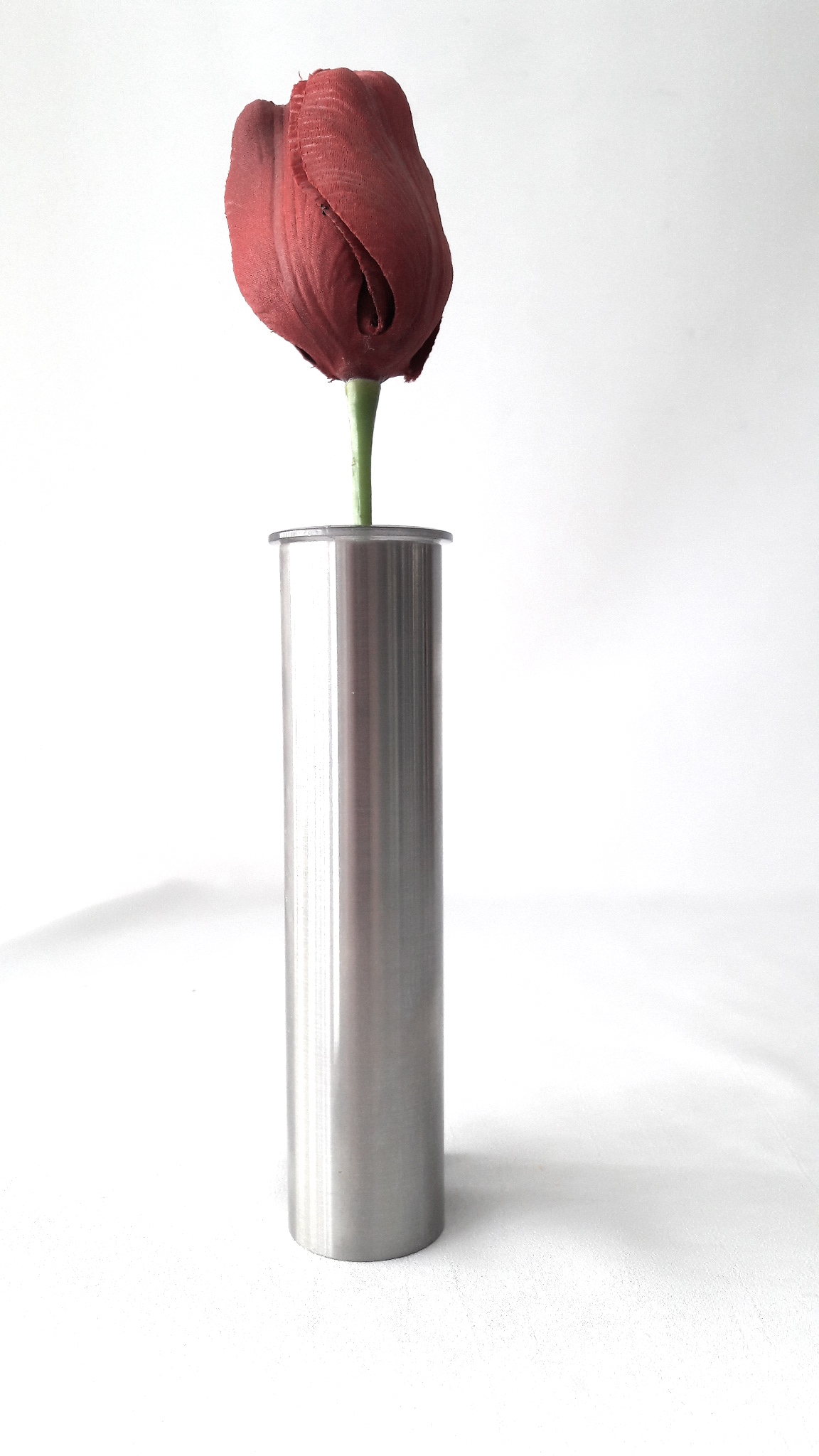Vase für Kolumbarium, zum Aufkleben, Wandvase, Edelstahl