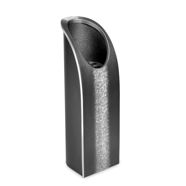 Grabvase, Blumenvase, Grabase, Schwarz/ Ornament Grau