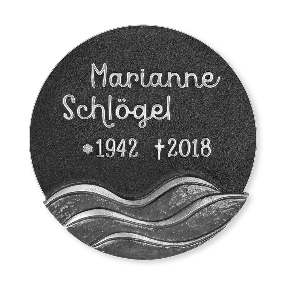 Schrifttafel, Grabtafel, 16 cm Ø