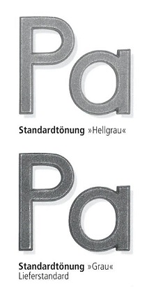 Buchstaben  "Alblock" aus Aluminium hell