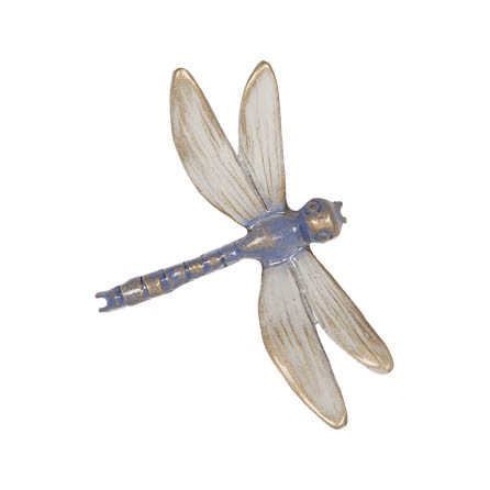 Grablaterne mit Libelle, Messing 