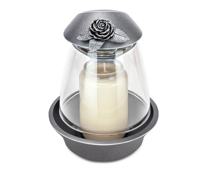 Kindergrablaterne mit Rose, Aluminium 